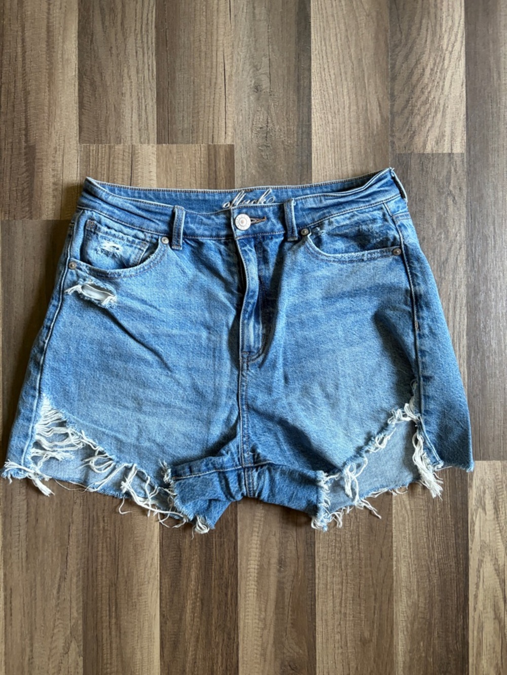 Blue Distressed Denim Women’s Shorts
